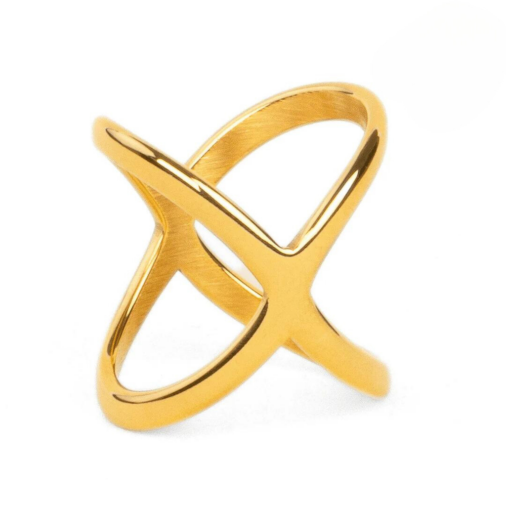Anillo X Chapado en Oro de 18K