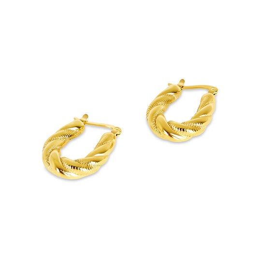 Pendientes de Aro Torcidos Chapados en Oro de 18K