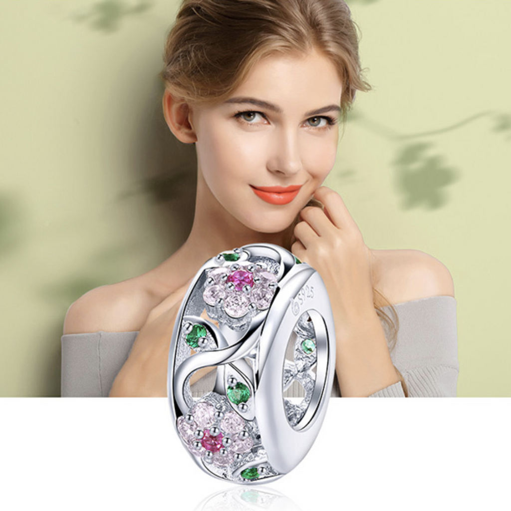 Charm Jardín Florido - Plata 925