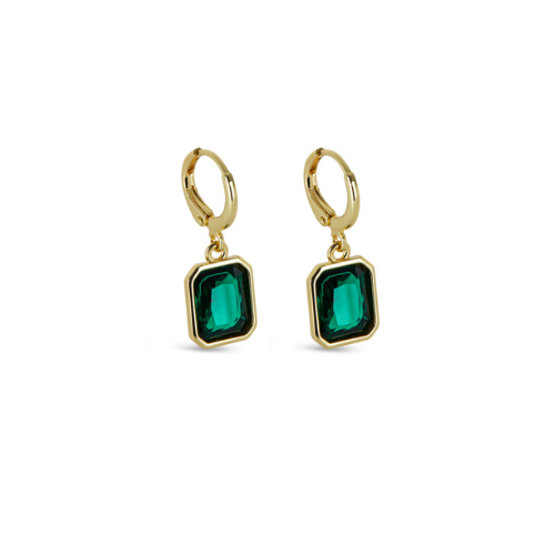 Pendientes de Aro con Colgante de Esmeralda