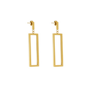Pendientes Rectangulares Minimalistas Chapados en Oro de 18K