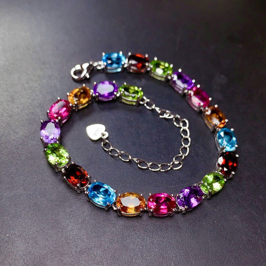 Pulsera de Circonitas de Colores de Plata
