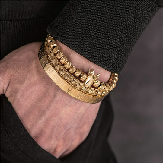 Pulsera Roman King Chapada en Oro de 18K