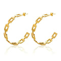 Pendientes de Aro con Eslabones Chapados en Oro de 18K