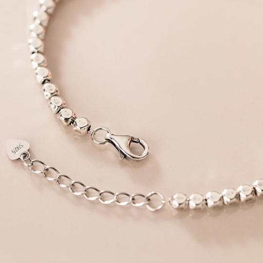 Pulsera Geométrica Ajustable de Plata