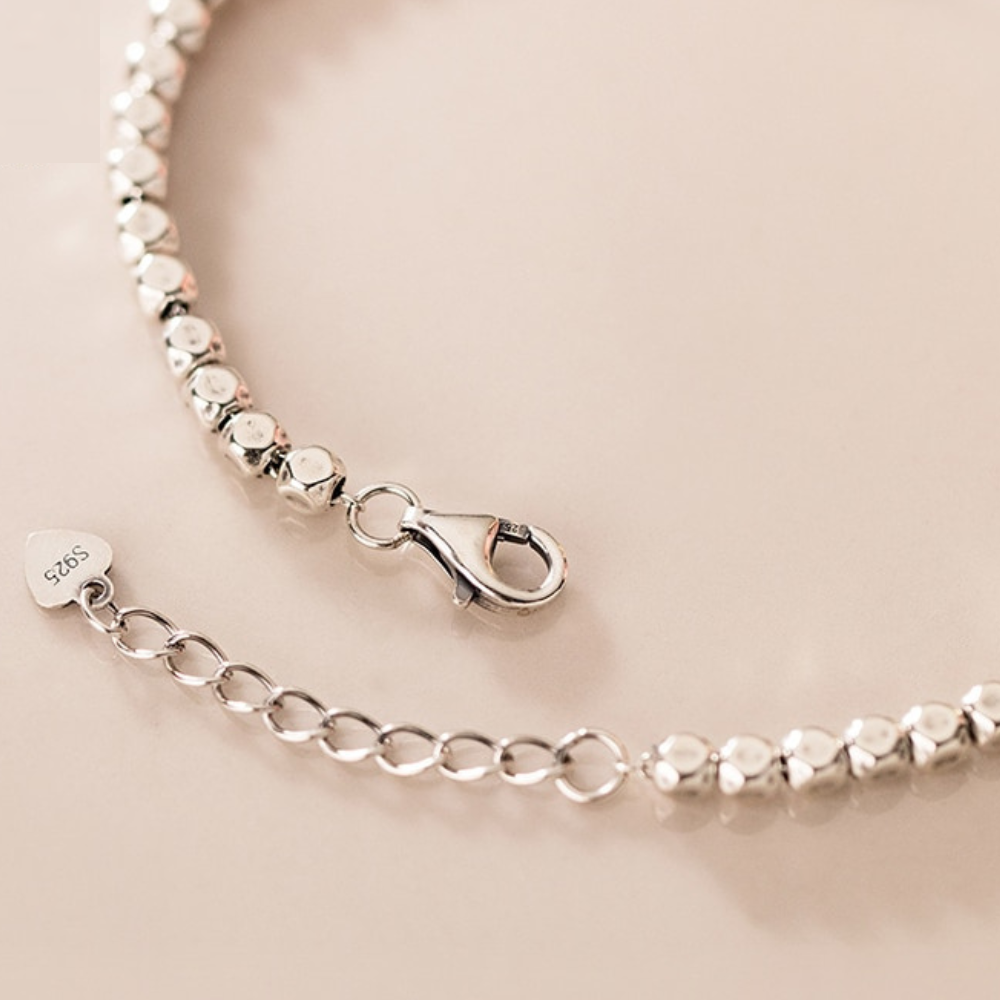 Pulsera Geométrica Ajustable de Plata