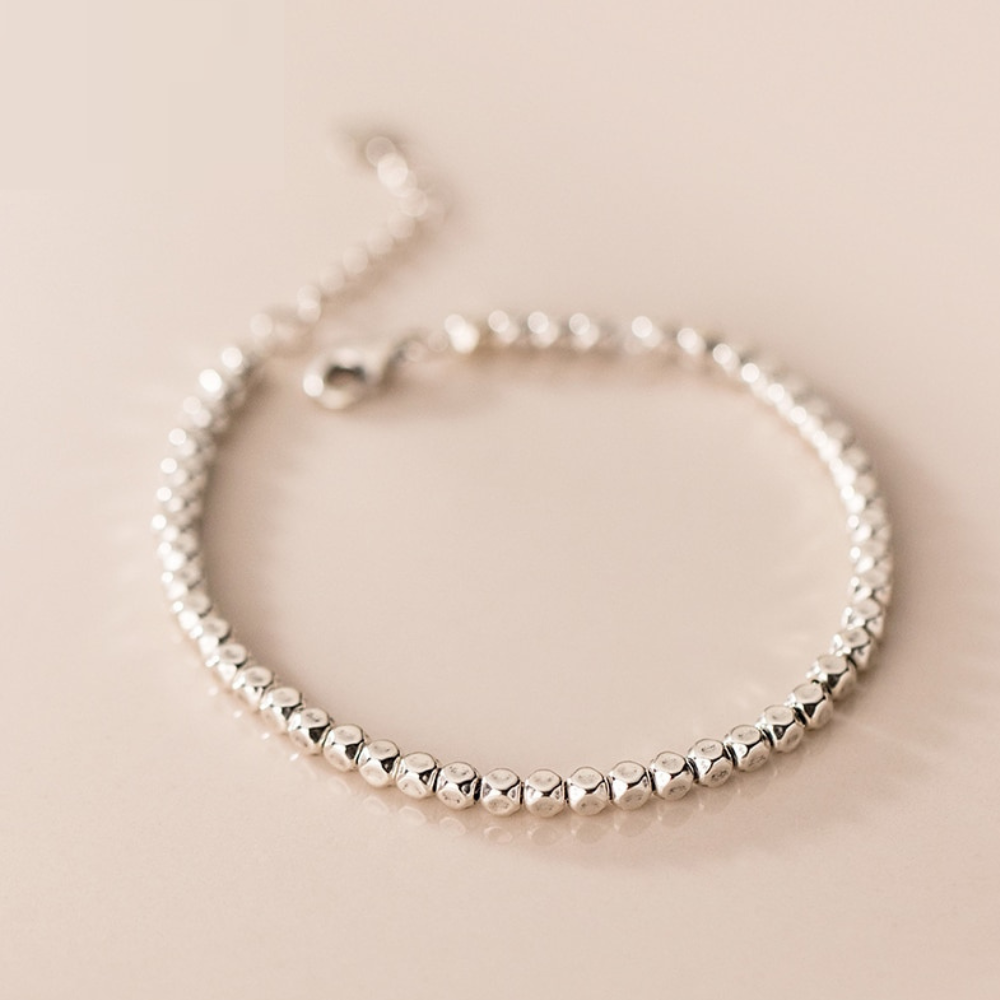 Pulsera Geométrica Ajustable de Plata