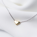 Collar de Plata con Colgante de Corazón Dorado