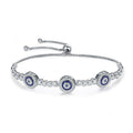 Pulsera de Ojos Turcos Azules de Cristal Circonita