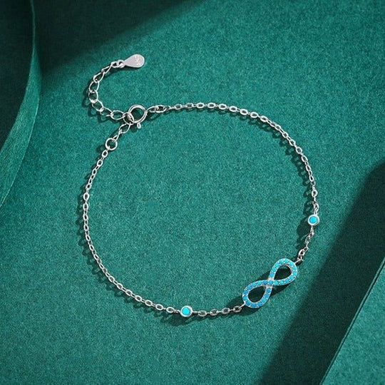 Pulsera Plata Infinito Turquesa de Plata